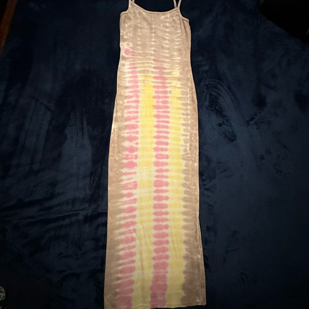 Forever 21 Tie-Dye Maxi Dress - Pink, Yellow, Tan